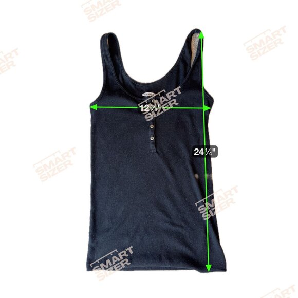 Old Navy Y2K Ribbed Henley Tank Top Womens Size S FItted Button Up Vintage Black - Picture 2 of 7